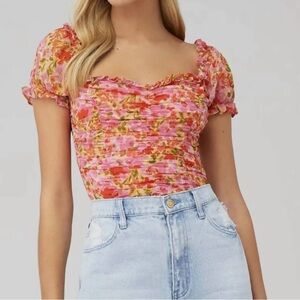ASTR Helena Top In Pink Multi Floral | 72% OFF Retail & Discounted Shipping